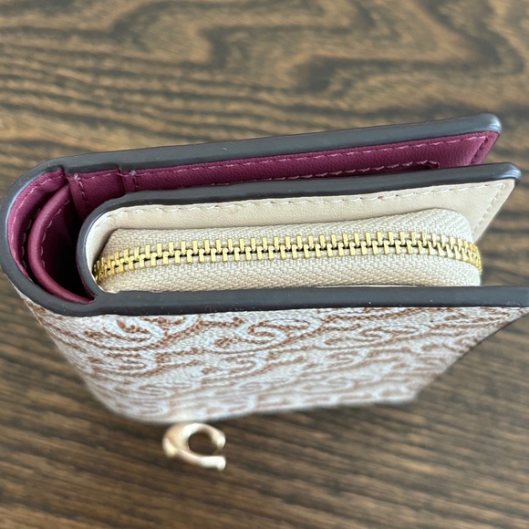 Coach Monogram Print Coated Canvas Snap Bifold Wallet w/ C Charm - Picture 10 of 11
